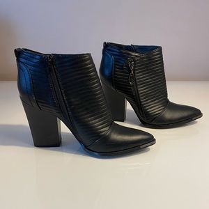 Guess Mayko Pointed Toe Black Booty Ankle Boot